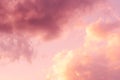 Thick fluffy pink sunset clouds background Royalty Free Stock Photo
