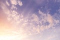 Thick fluffy sunset clouds. Background Royalty Free Stock Photo
