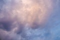 Thick fluffy sunset clouds. Background Royalty Free Stock Photo