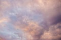 Thick fluffy sunset clouds. Background Royalty Free Stock Photo