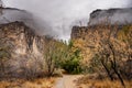 Thick Fog Wafts into Santa Elena Canyon over boardwak trail