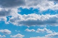 Thick gray clouds in the blue sky on a sunny day. Natural background