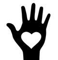 Thick hand with heart icon Royalty Free Stock Photo