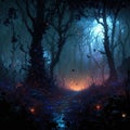 Haunting Fog of Banshee\'s Thicket - AI Generative By Halloween AI