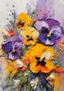 Thick Impasto Flowers in a Vase