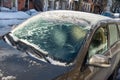 Thick layer of ice covering car Royalty Free Stock Photo