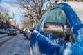 Thick layer of ice covering car Royalty Free Stock Photo