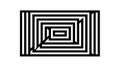 Thick Line Concentric Squares Vector, vector design Generative AI Royalty Free Stock Photo