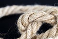 thick linen gray rope Royalty Free Stock Photo