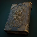 Thick Magic Book, Ancient Bible, Closed Medieval Book Imitation, Abstract Generative AI Illustration