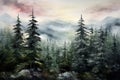 thick paint painting, capturing the enchantment of a dense forest.