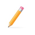 Thick pencil with eraser. Isolated vector illustration