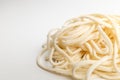 Thick raw noodles made from dough Royalty Free Stock Photo