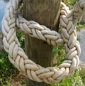 Thick rope post Royalty Free Stock Photo