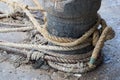 Thick ropes wrapped around Royalty Free Stock Photo