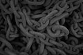 Thick rusty steel chains placed together Royalty Free Stock Photo