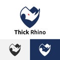 Thick Skinned Rhino Rhinoceros Strong Shield Logo