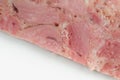 Thick slices of delicious brawn, cold cut made with flesh from the head of a pig in aspic Royalty Free Stock Photo