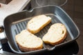 Thick slices of freshly baked garlic bread seasoned Royalty Free Stock Photo