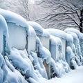 Thick snow covered wall - ai generated image