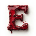 thick spot red brown blood shaped like letter E rests clean white surface creating striking visual contrast evokes Royalty Free Stock Photo