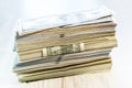 Thick stack of US cash Royalty Free Stock Photo