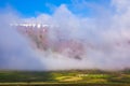 Thick steam from a hot spring