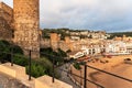 Tossa de Mar, Spain, August 2018. A magnificent view of the beach from the walls of a medieval fortress.