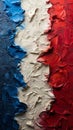 Thick textured strokes of red, white, and blue paint, suitable for artistic and patriotic designs. Royalty Free Stock Photo