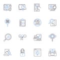 Thick-and-thin line icons collection. Contrast, Inconsistency, Variety, Balance, Balance, Diversity, Fluidity vector and