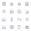 Thick and Thin line icons collection. hick, Chunky, Dense, Wide, Fat, Stocky, Heavy vector and linear illustration