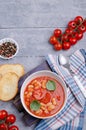 Thick tomato soup with beans Royalty Free Stock Photo