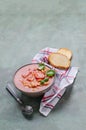 Thick tomato soup with beans Royalty Free Stock Photo