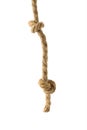 Thick twisted rope with two large knots isolated on a white background