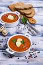 Thick vegetable soup with cream