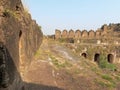 Thick wall above Langar Khani Gate inside Rohtas Fort Royalty Free Stock Photo