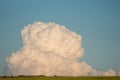 Thick white clouds in the blue sky