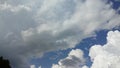 Thick white clouds on blue sky background