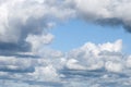 Thickening clouds white gray and blue