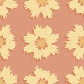 Thickseed Flower Vector Repeat Pattern Royalty Free Stock Photo