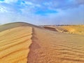 Thie hill of sand dunes on desert