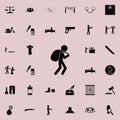 a thief with a bag of loot icon. Detailed set of Crime icons. Premium quality graphic design sign. One of the collection icons for Royalty Free Stock Photo