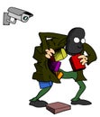 Thief being watched by camera Royalty Free Stock Photo