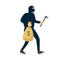 Thief in a black mask stole money