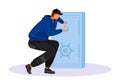 Thief breaking into safe flat color vector faceless character Royalty Free Stock Photo