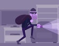 Thief Burglar Robber Criminal Cartoon Scene