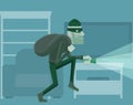 Thief Burglar Robber Criminal Cartoon Scene