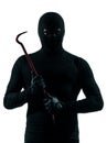 Thief criminal holding crowbar portait Royalty Free Stock Photo