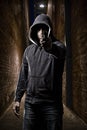 Thief on a dark alley Royalty Free Stock Photo