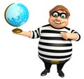 Thief with Earth sign Royalty Free Stock Photo